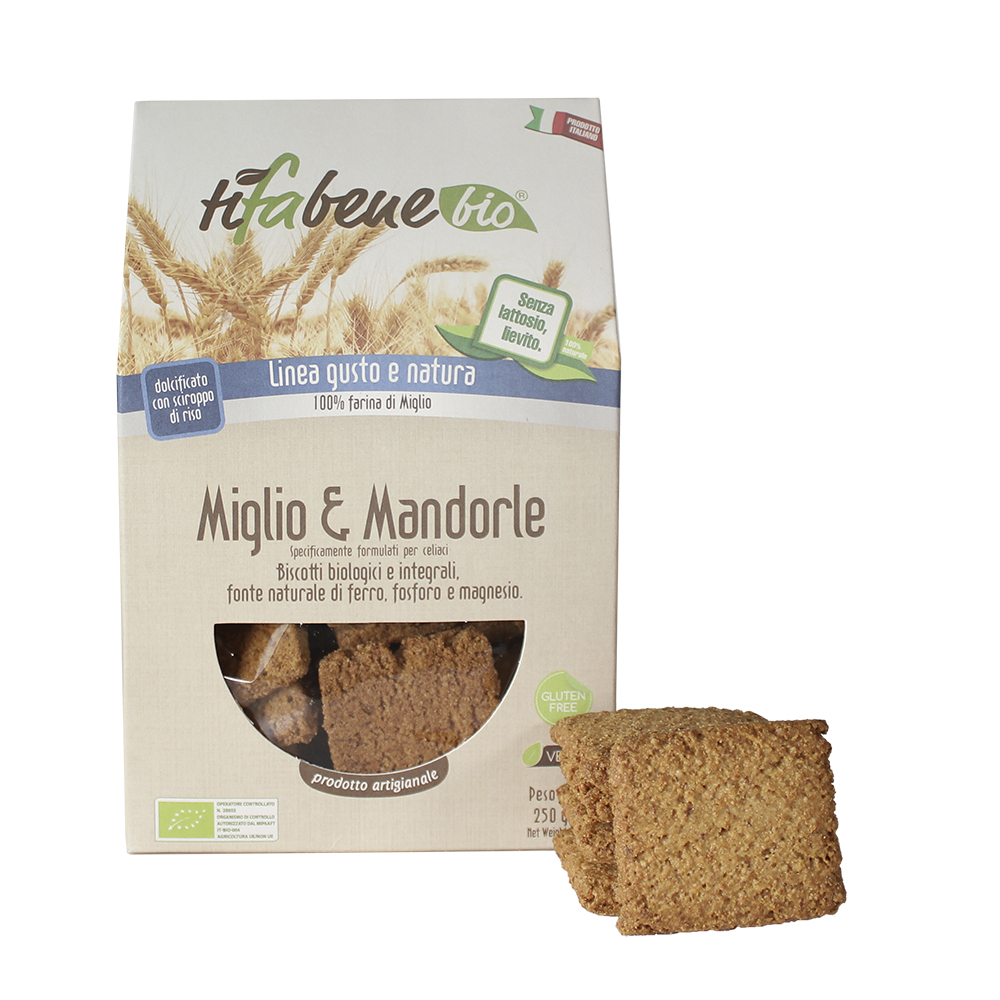 Biscotti Biologici Miglio e Mandorle integrali - Senza glutine