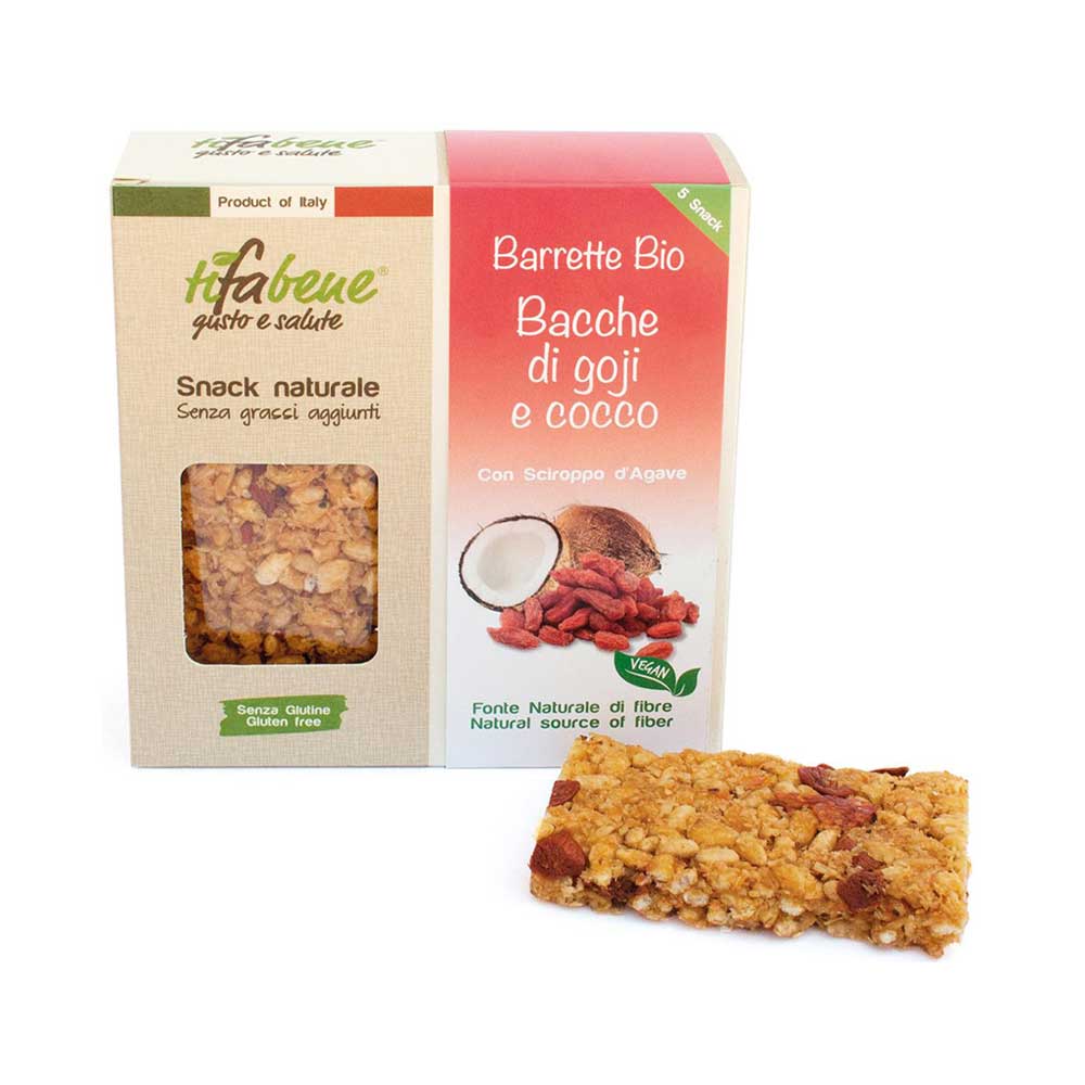 Barrette ai cereali bacche di goji e cocco