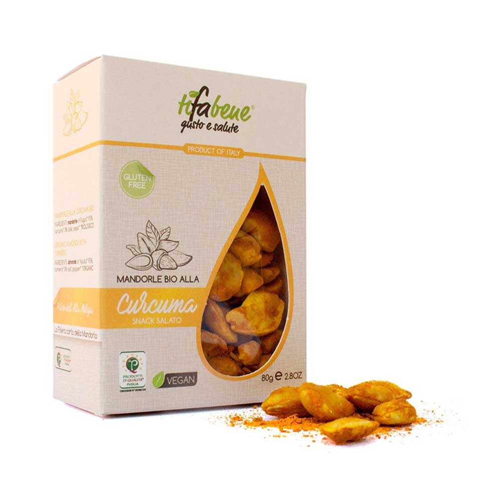 Mandorle alla Curcuma biologiche