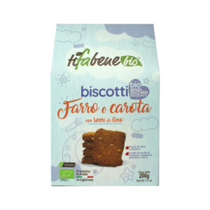 Biscotti Biologici Farro e Carota con semi di Lino - Senza zuccheri aggiunti