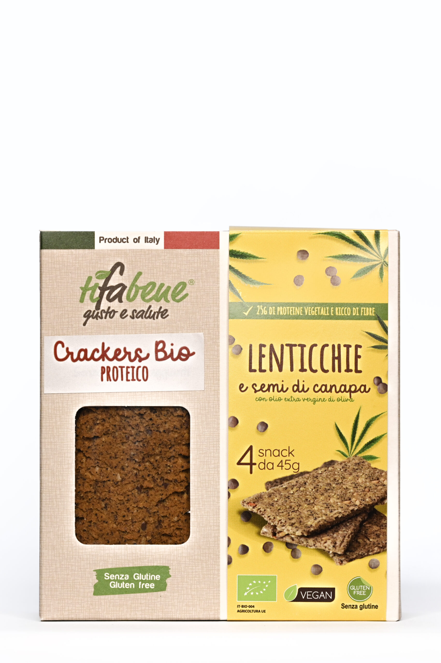 Crackers proteico Lenticchie, canapa e semi di lino 180g